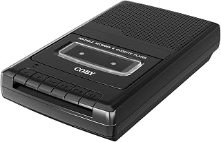 Coby Cassette Tape Player and Recorder, Built in Mic, Battery or AC, Black | Replay Cassettes & Record Audio, Built-In Mic for Voice Notes, Simple Buttons & Clear Labels, Cassette Tape Recorder