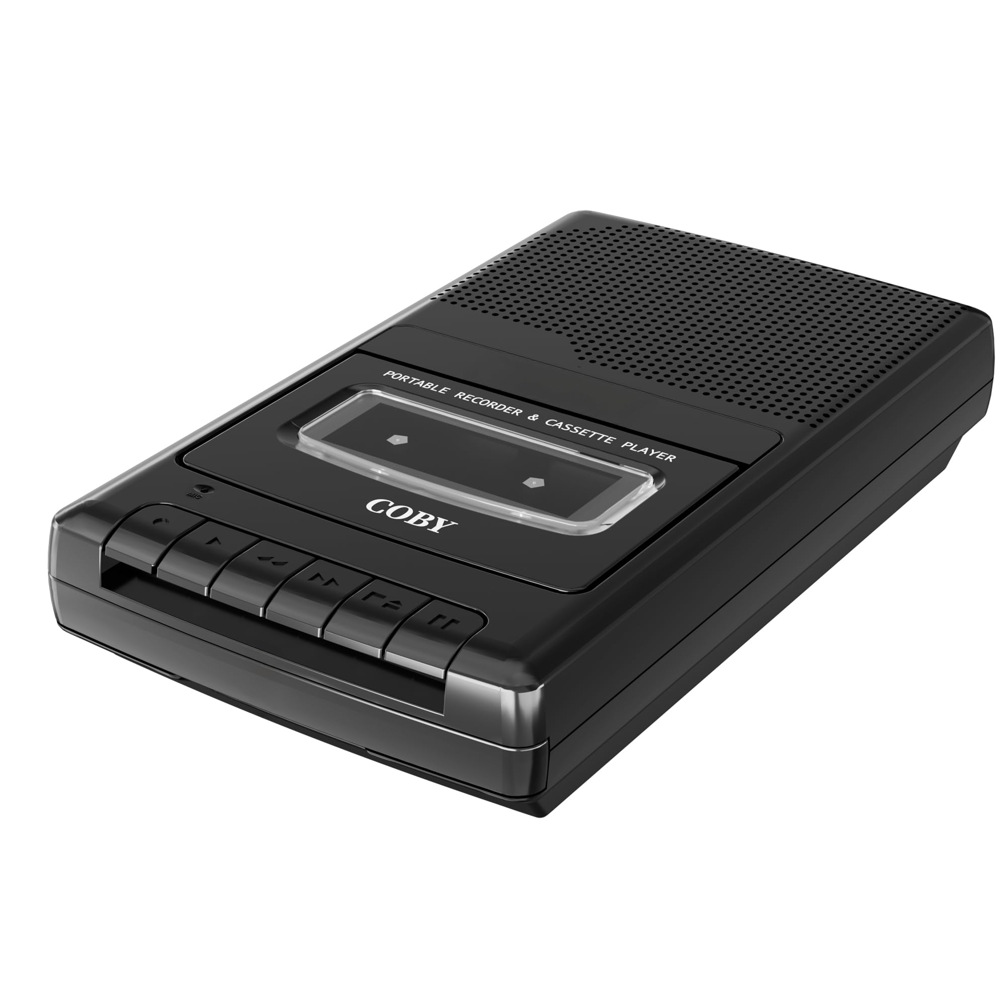 Coby Cassette Tape Player and Recorder, Built in Mic, Battery or AC, Black | Rep