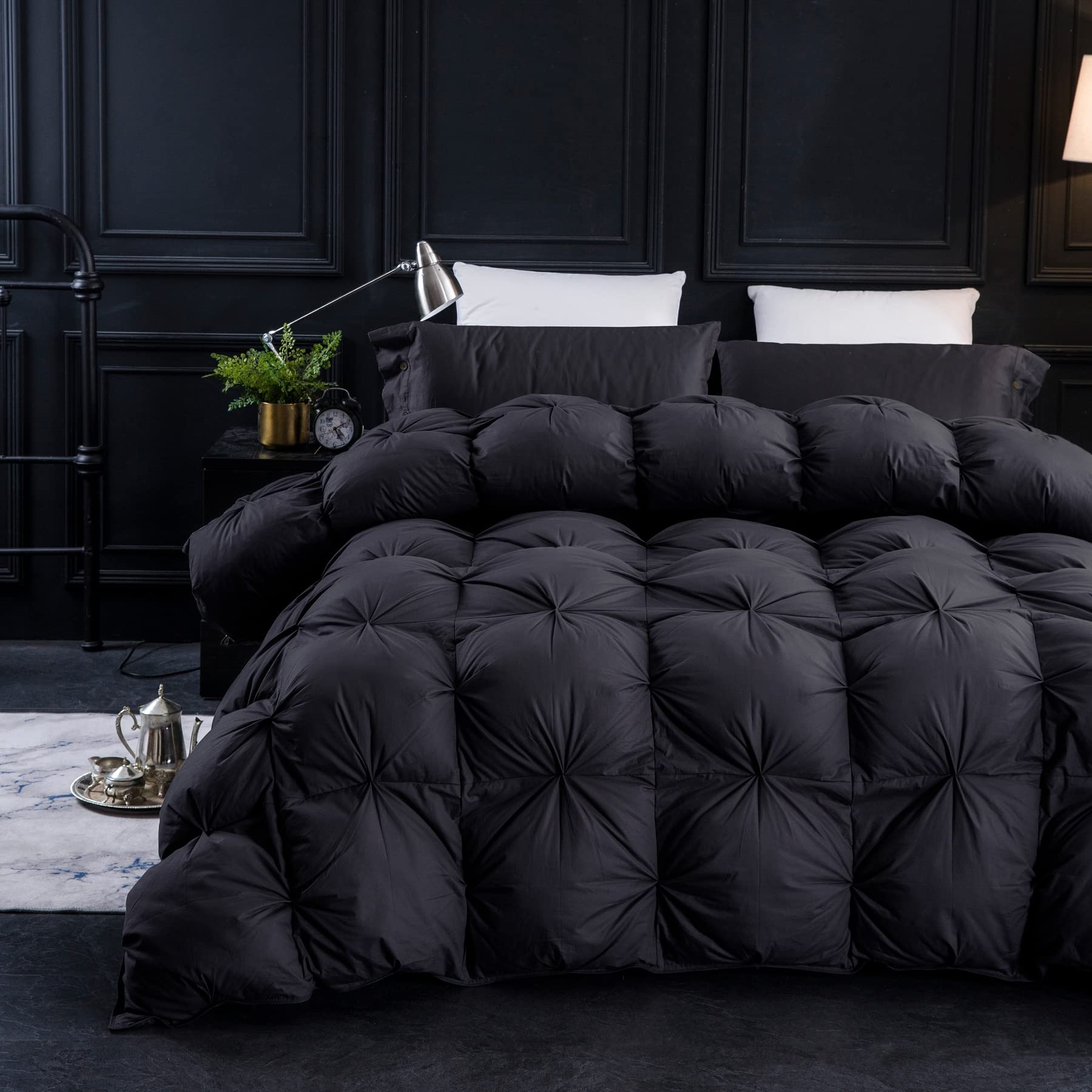 Three Geese Pinch Pleat Waterfowl Feathers and Down Comforter Palatial King Size