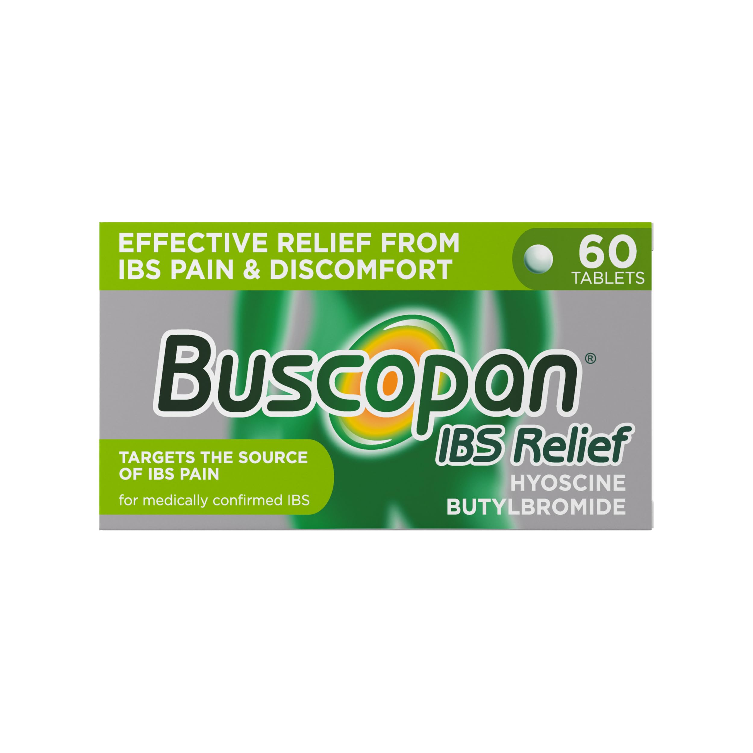 Buscopan, Targeted Belly Pain Relief, Starts to Work in 15 mins, 60 Tablets | St