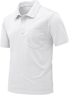 Rdruko Men's Polo Shirts Short Sleeve Quick Dry Outdoor Golf Sports Shirts with Pocket