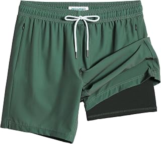maamgic Mens Swim Trunks with Compression Liner 7" Stretch Quick Dry Beach | maamgic easygoer, 7 inch, Zipper Pockets, 3D Liner, Breathable, Elastic Waistband, Adjustable Drawstring, Pool, Water Sports
