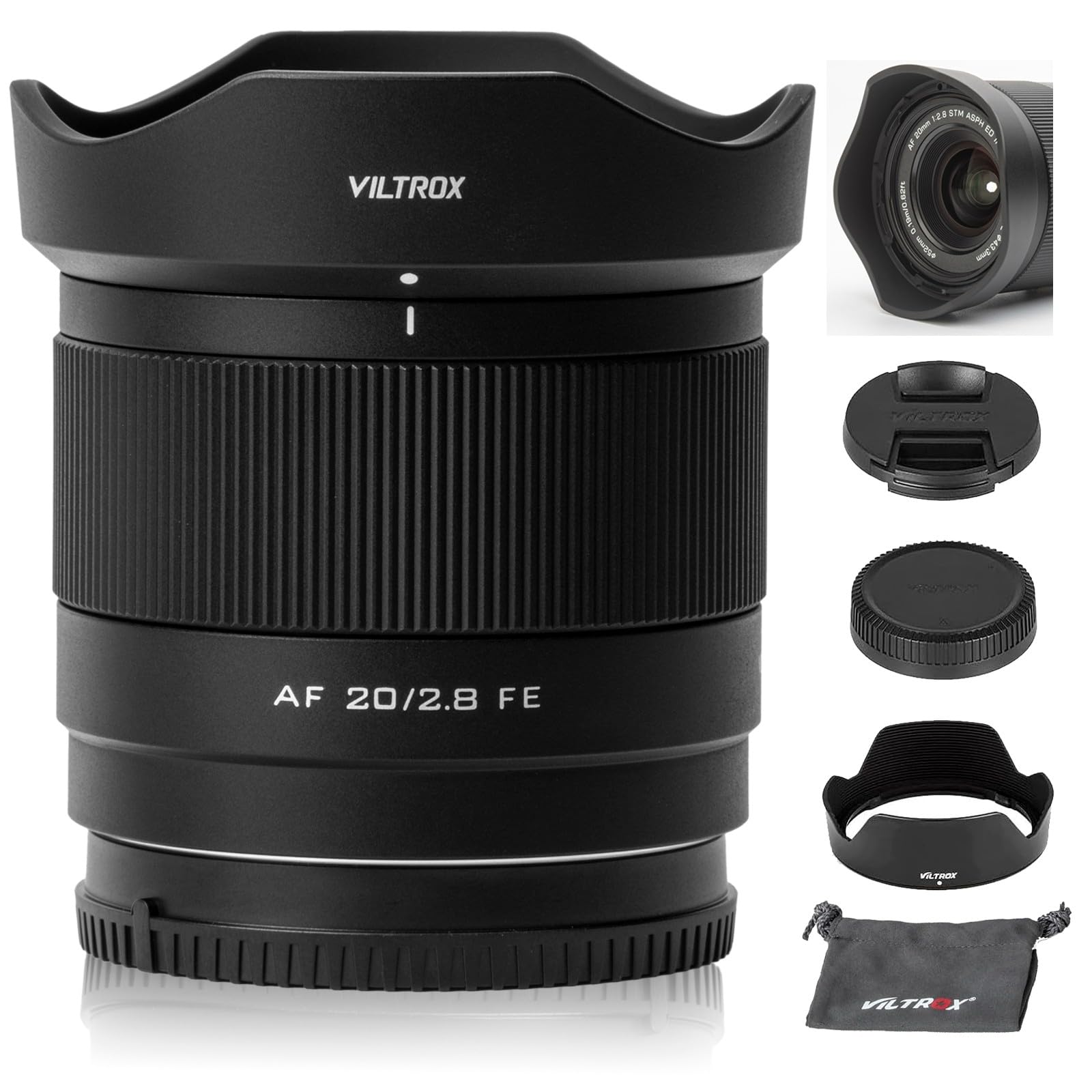 VILTROX 20mm F2.8 FE, 20mm f/2.8 Full Frame Lens for Sony E-Mount, STM Auto Focu