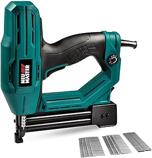 Electric Brad Nailer, NEU MASTER NTC0040 Electric Nail Gun/Staple Gun for Upholstery, Carpentry and Woodworking Projects, 3/4'' Narrow Crown Staples 200pcs and Nails 800pcs Included (Renewed)