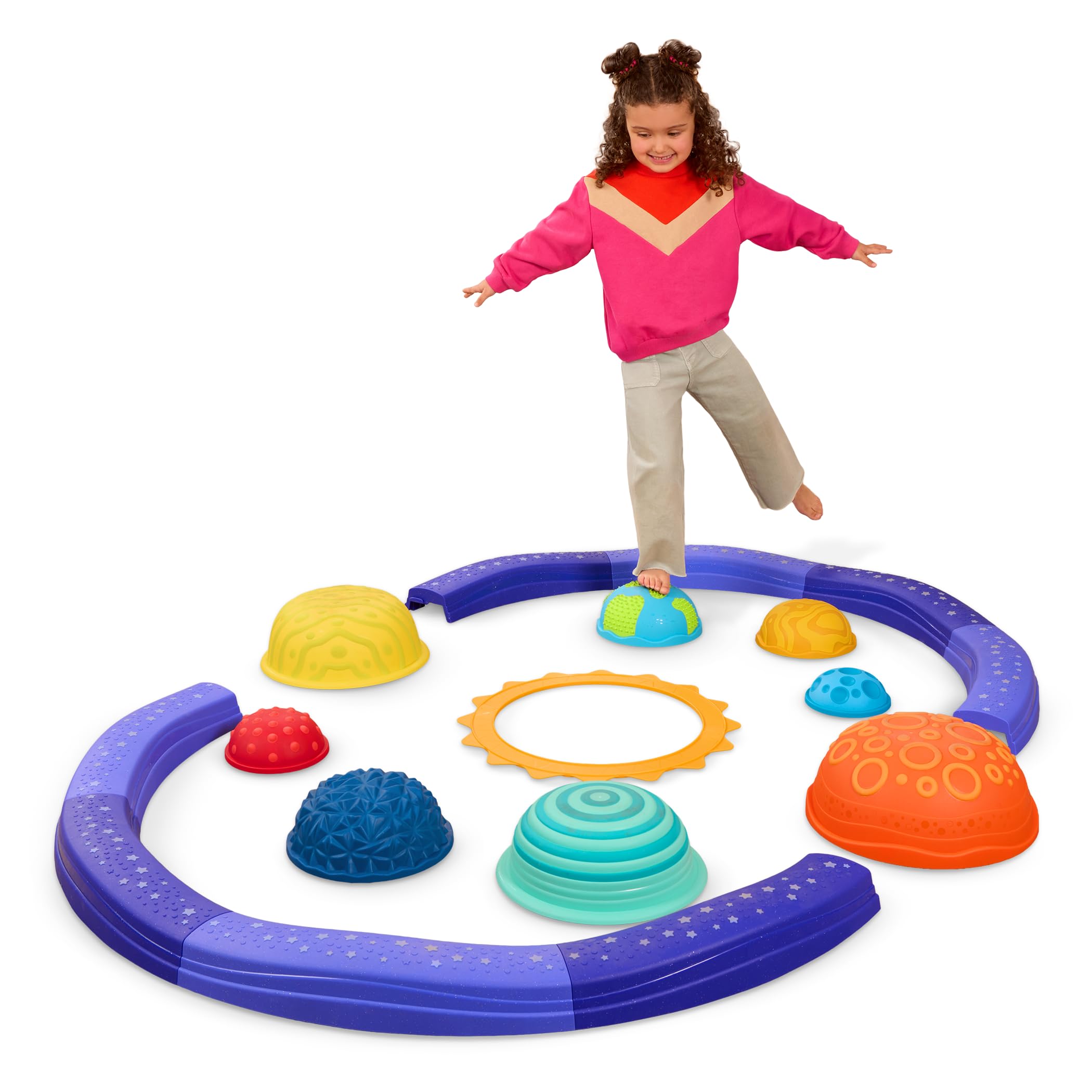 Battat Education Step & Feel Solar System Balance Beam, STEM Activity Book | 8 t