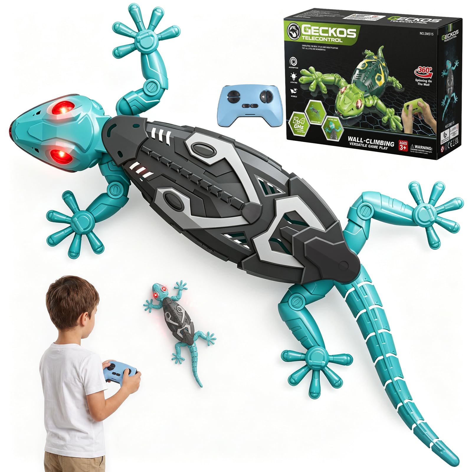 Remote Control Wall Climbing Gecko Toys - Robot Toys for 4-8 Years Old Boys | Re