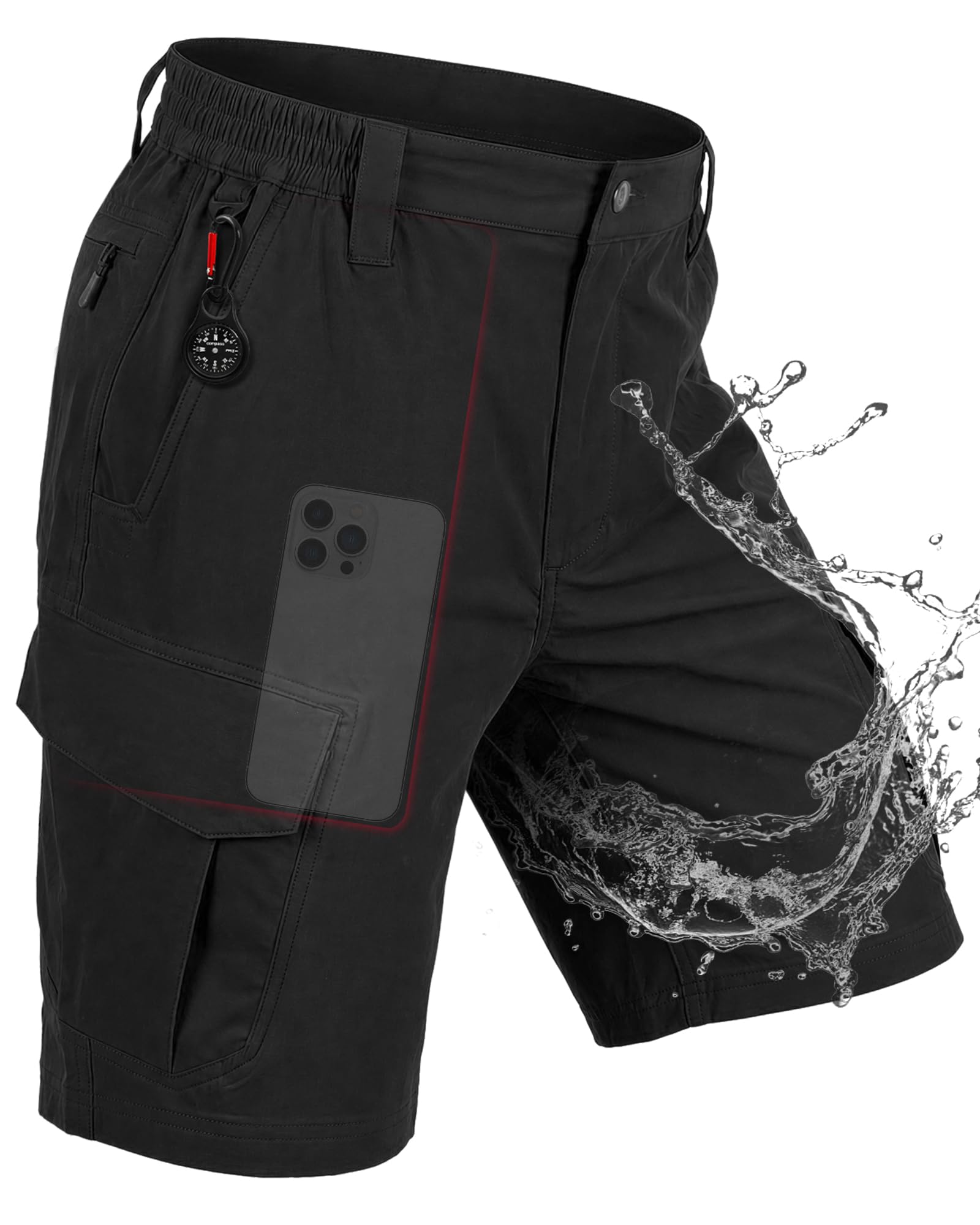 IGOLUMON Pantaloncini cargo da uomo per escursionismo, per viaggi, golf, campegg