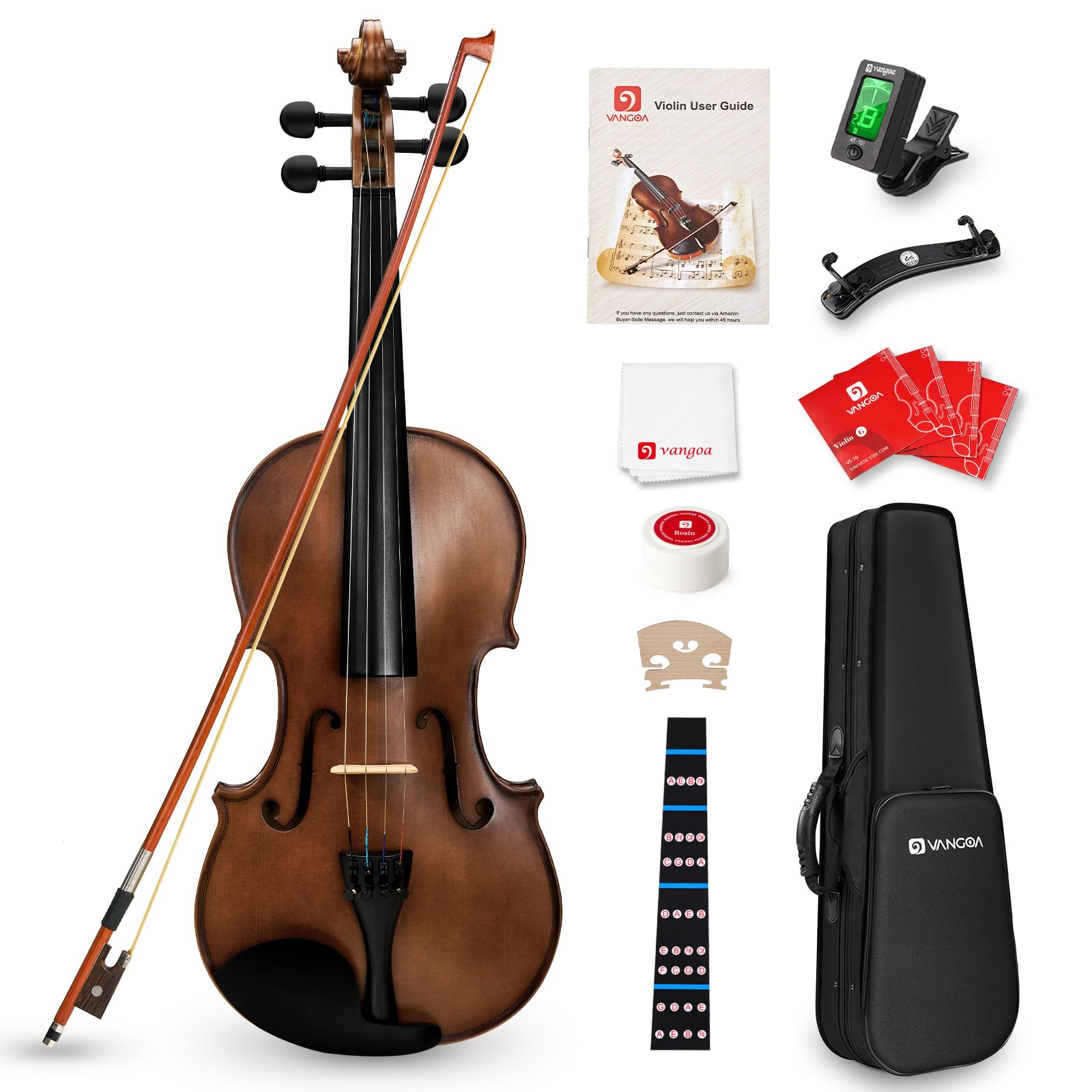 Vangoa 1/4 Kids Violin Set for Beginner Children Student Quarter Size Acoustic V