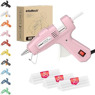 ROMECH 20W Mini Hot Glue Gun Kit, 30 Glue Sticks Set for DIY Crafts, Repair | Built-in Safety Fuse, 2-3 Min. Fast Preheating, Precision Anti-Drip Nozzle, Ergonomic Grip, for Craft DIY & Repairs