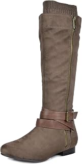 Dream Pairs BLVD Women's Winter Knee High Boots, khaki, 44 EU