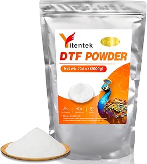 Yitentek DTF Powder - 2000g / 70.6oz White Digital Transfer Hot Melt Adhesive, DTF PreTreat Transfer Powder for All DTF and DTG Printers, DTF Hot Melt Adhesive Powder for All Fabric, 4.4LB