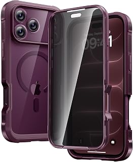 Diaclara Magnetic for iPhone 18 Pro Max Case,Privacy Protector,Burgundy | Full Body Bumper Design, Military Grade Drop Proof, 360° Full Protection, Anti-Spy Privacy Cover, Magnetic Charging Support