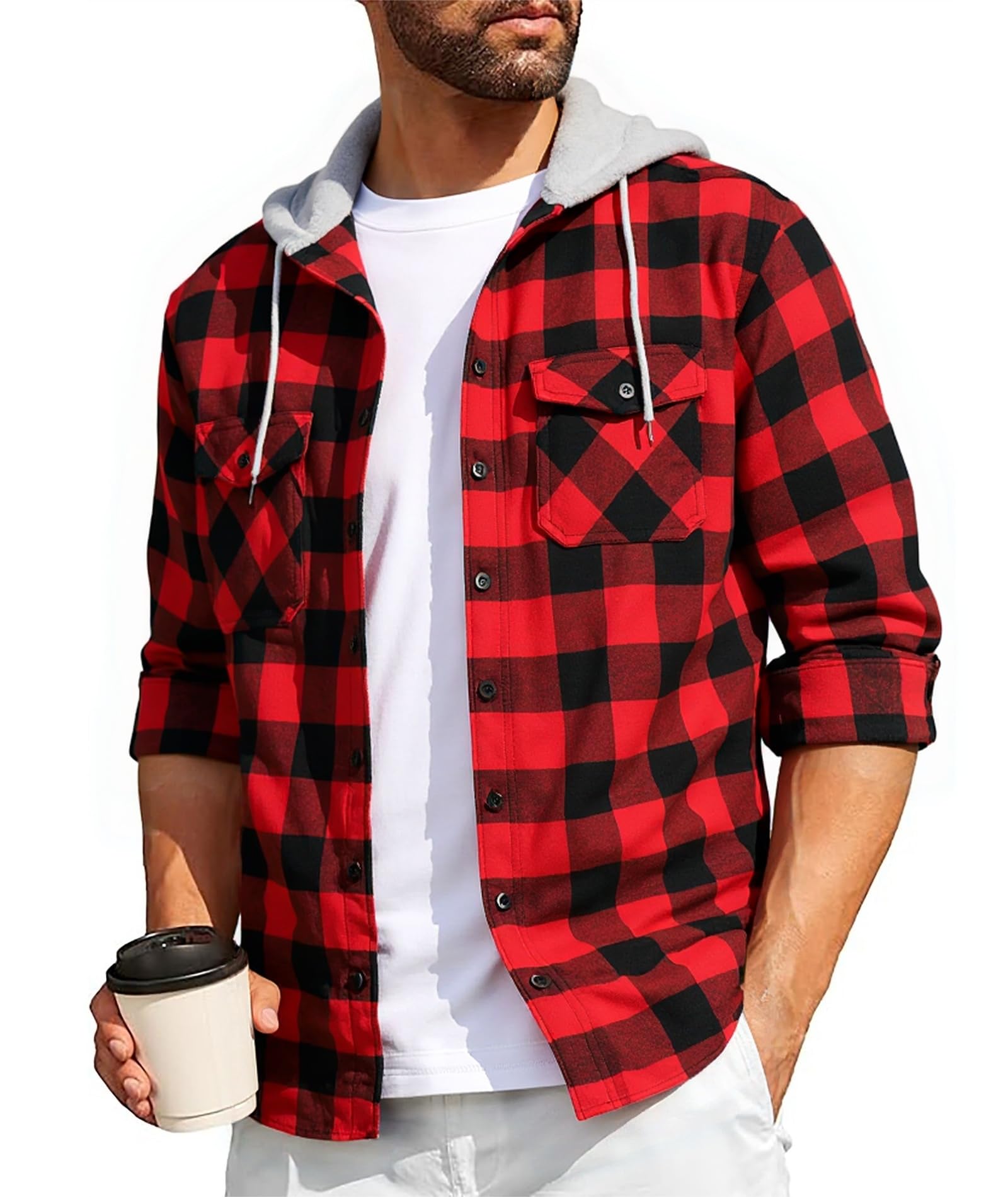 SwissWell Lumberjack Shirt Men's Checked Long Sleeve Shirt Jacket Men's Flannel 