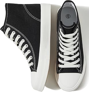 Uoidru ハイトップ スニーカー 女性用 キャンバスシューズ ホワイト キャンバス ハイトップ レディース カジュアル シューズ レースアップ ファッション スニーカー
