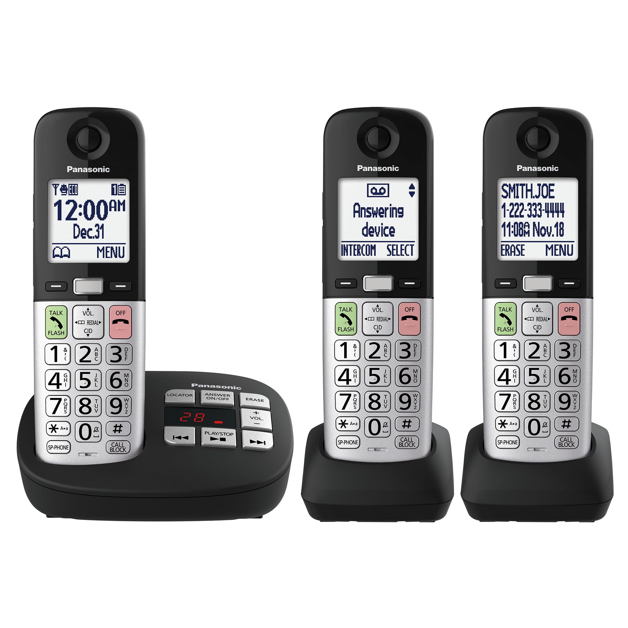 Panasonic Cordless Phone, Landline Phone with Volume Boost and Slow Talk | Cordl