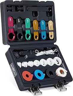 OMT Master Quick Disconnect Tool Set, 25pc AC Fuel Transmission Line Kit | Tools For Mechanics Compatible With Ford Chevy GM; AC Systems; 7 SAE Sizes 1/4 To 7/8 Inch; Color Coded Spring Lock Adapters
