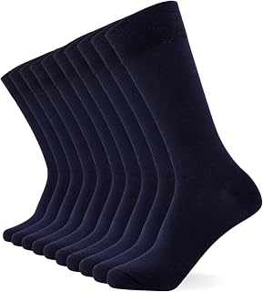 FM London Lot de 10 Chaussettes Homme en Coton, Style Habillé et Élégant
