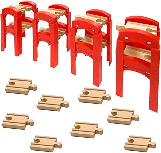 Wooden Train Bridges, Bridge Support, Wooden Train Track Accessories, Train Tracks Compatible with All Major Brands
