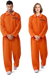 Spooktacular Creations Orange Prisoner Jumpsuit Costume For Unisex Adult Halloween