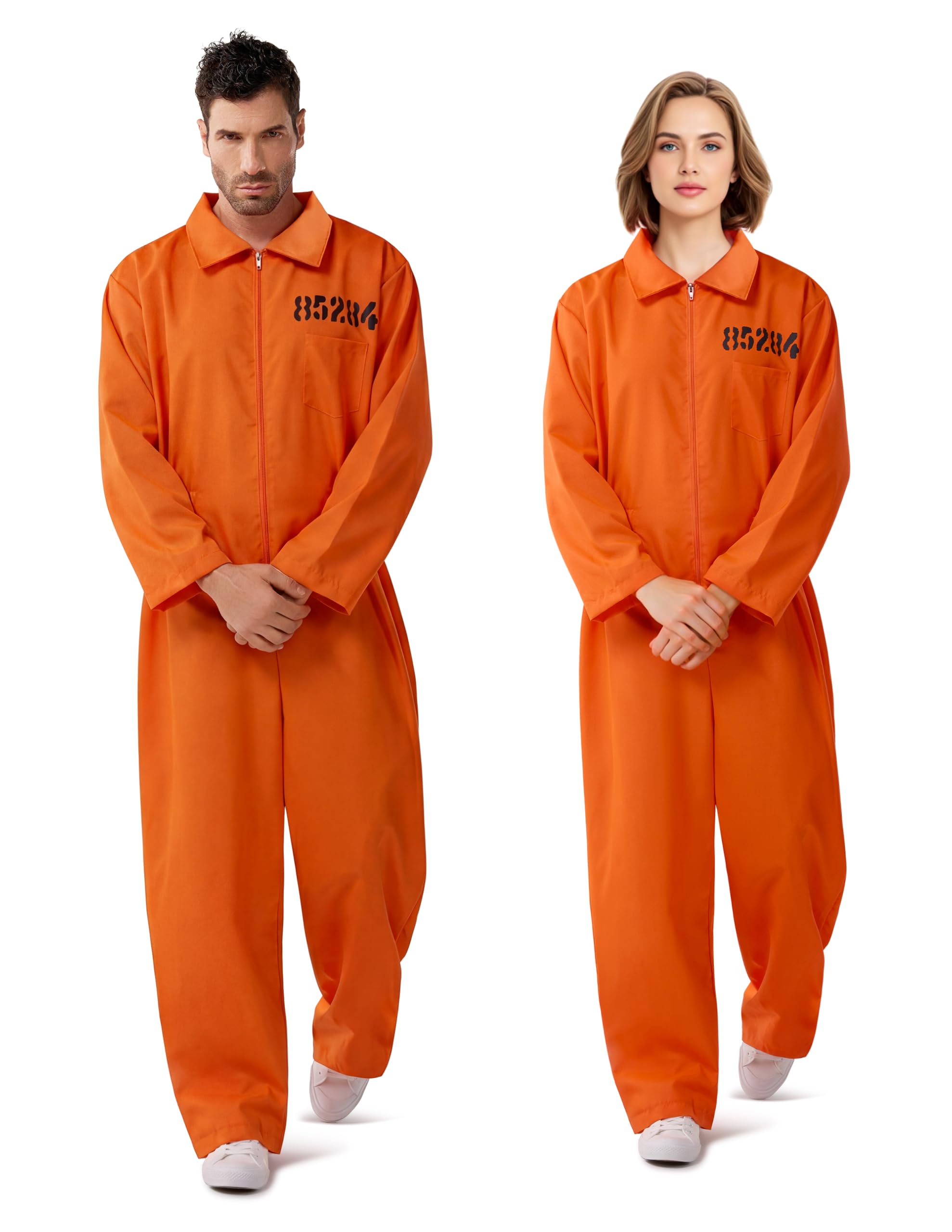 Spooktacular Creations Orange Prisoner Jumpsuit Costume For Unisex Adult Hallowe