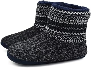 KuaiLu Slippers House Boot Man Winter Plush Wool Closed Slippers