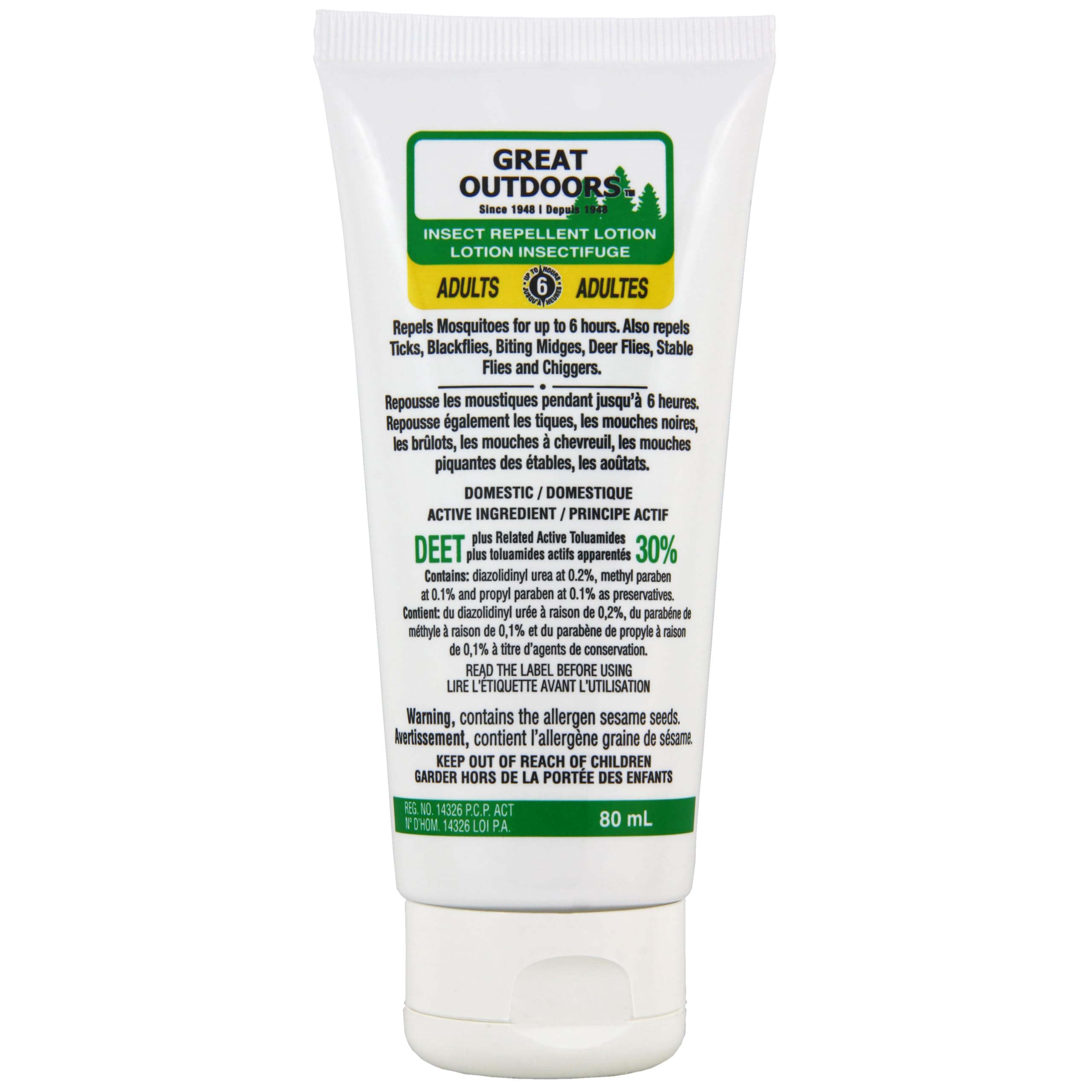 Great Outdoors Insect Repellent 30% DEET Lotion, 80mL