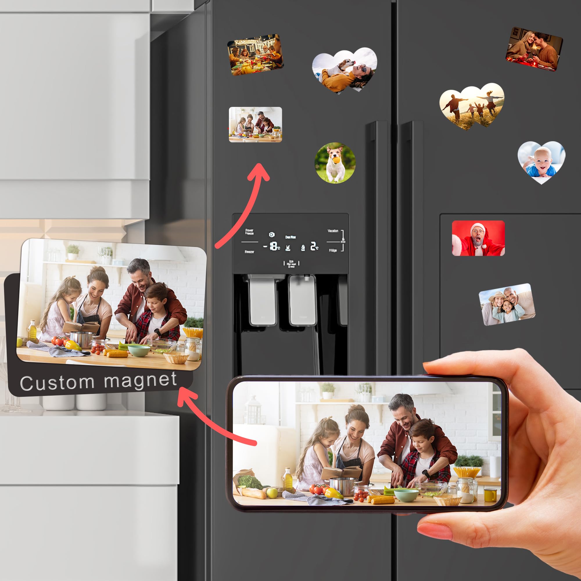 Custom Magnet Add Your Photo Fridge Magnets Home Decoration Photo Refrigerator M