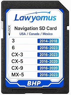 Lawyomus BHP166EZ1U Built-in Navigation SD Card for Mazda 3, 6, CX-3 & CX-5 | Fits Mazda 3 2014-2018; Mazda 6, CX-3 & MX-5 2016-2023; CX-5/CX-9 2016-2020; Built-in Navigation without Mobile Data