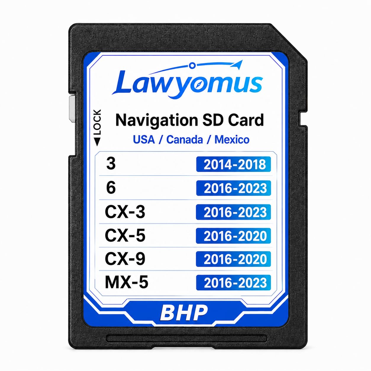 Lawyomus BHP166EZ1U Built-in Navigation SD Card for Mazda 3, 6, CX-3 & CX-5 | Fi