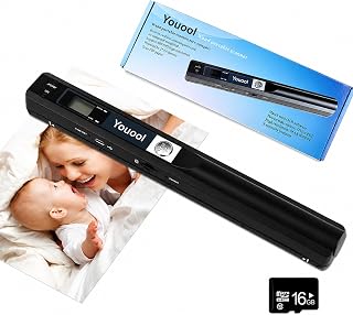Youool A4 Portable Scanner 900 dpi in JPG/PDF Format | USB Image Scanner Handheld Scanner Colour Scanning Portable Document Scanner (Scanner + 16GTF Card)