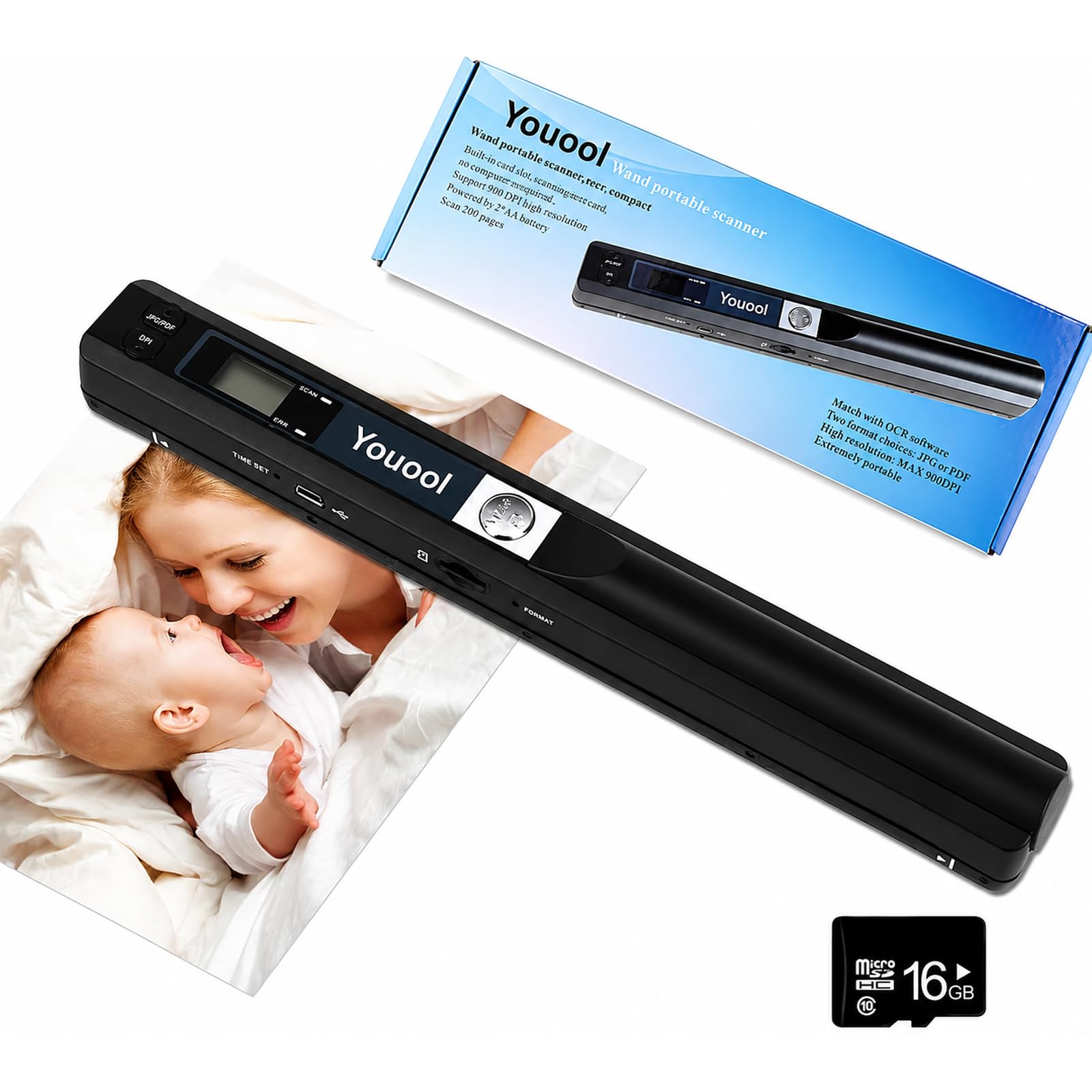 Youool A4 Portable Scanner 900 dpi in JPG/PDF Format | USB Image Scanner Handhel