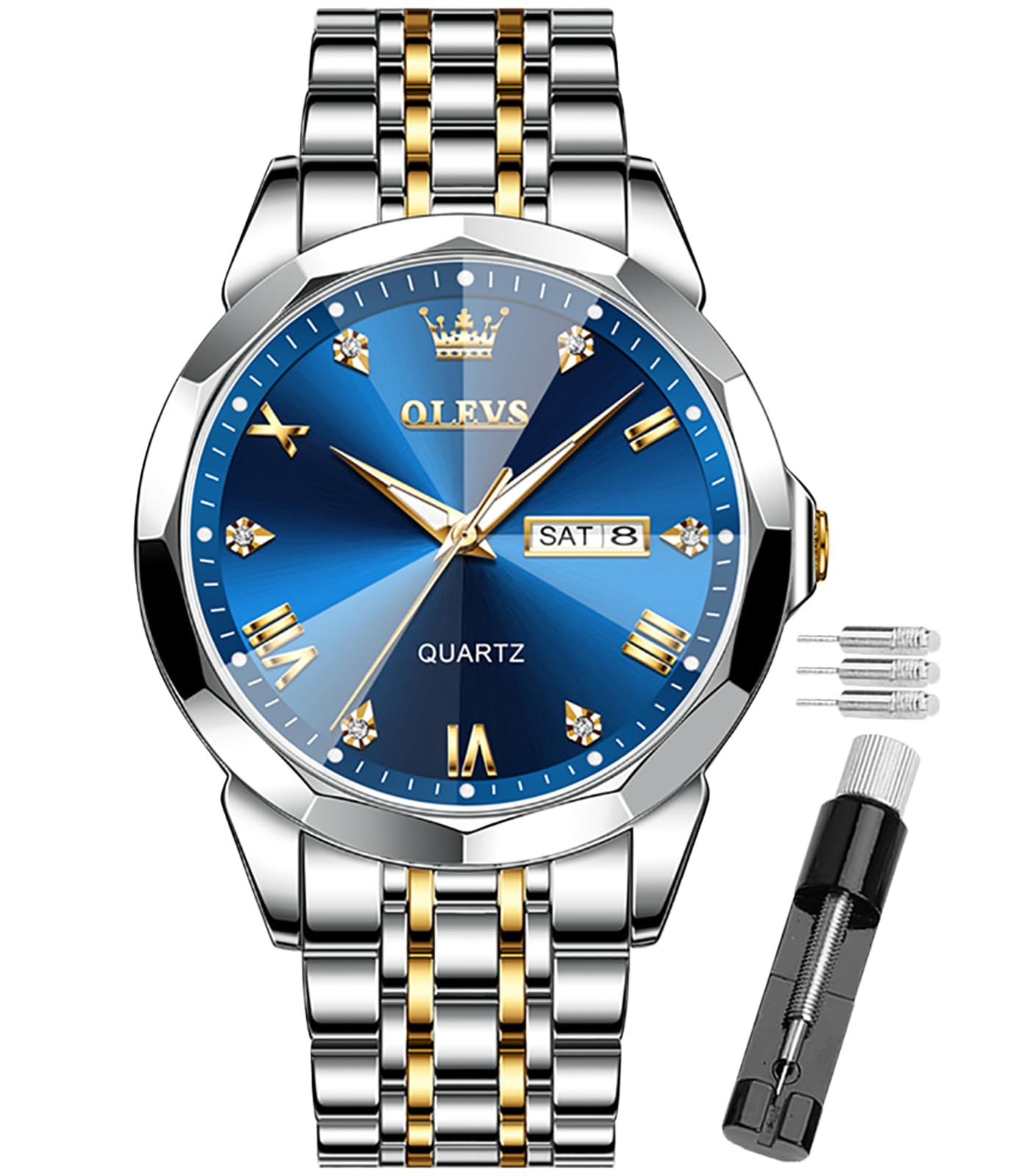OLEVS Montre pour Homme étanche à Cadran pour Homme - Montre Bracelet de Luxe en