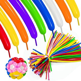 ASIYUHY 260 long balloons 100 Pack Twisting Animal Balloons Assorted Color | Thickening Latex Modeling Long Magic Balloons for Animal Shape Birthday Weddings Christmas Party Decoration