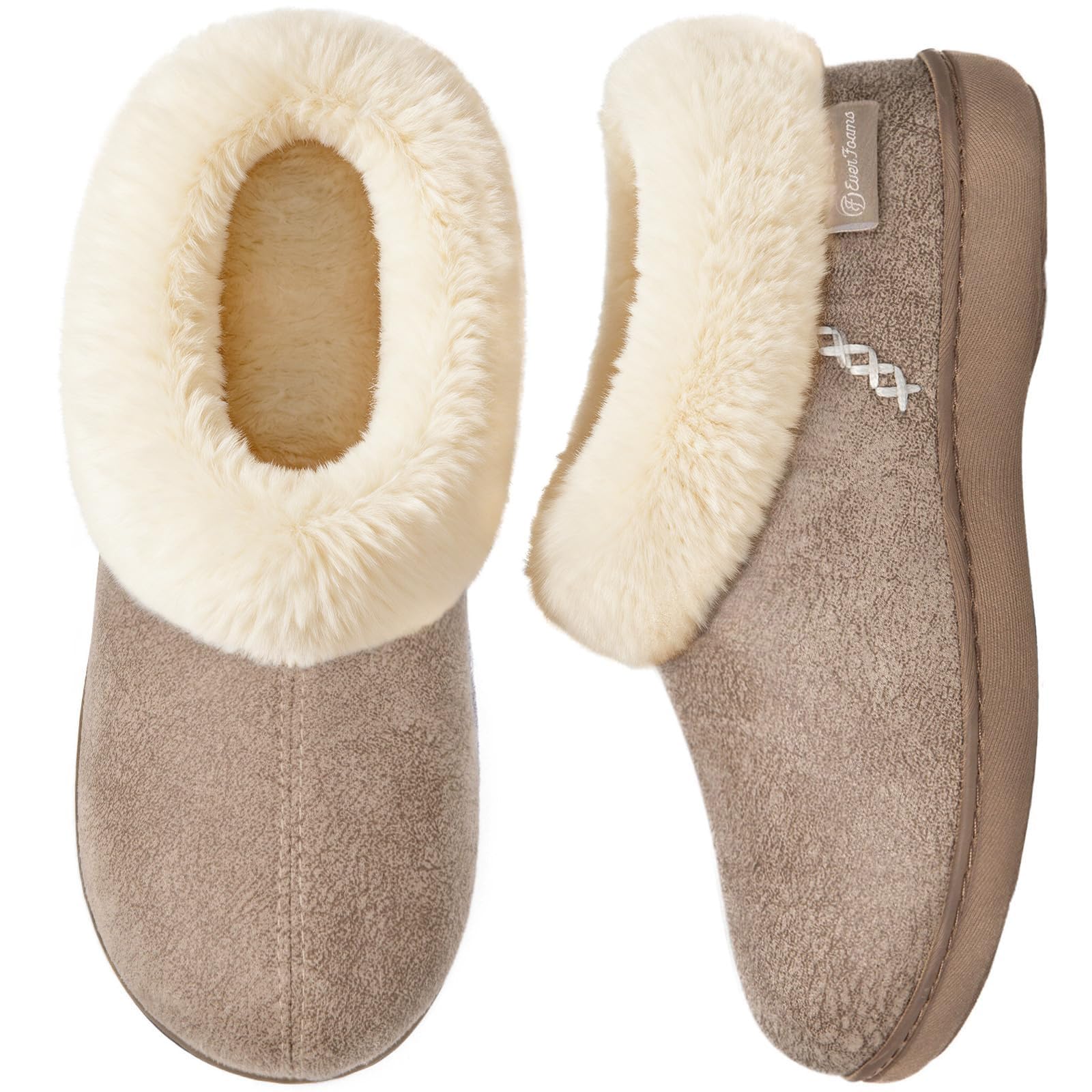 EverFoams Women's Microsuede Winter Slippers House Shoes