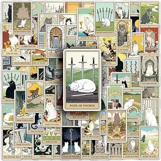 78 Pcs Tarot Vintage Stickers Set Tarot Stickers, Vintage Tarot Card Design Vinyl Waterproof Decals for Laptop Water Bottle Scrapbooking Journaling DIY Craft