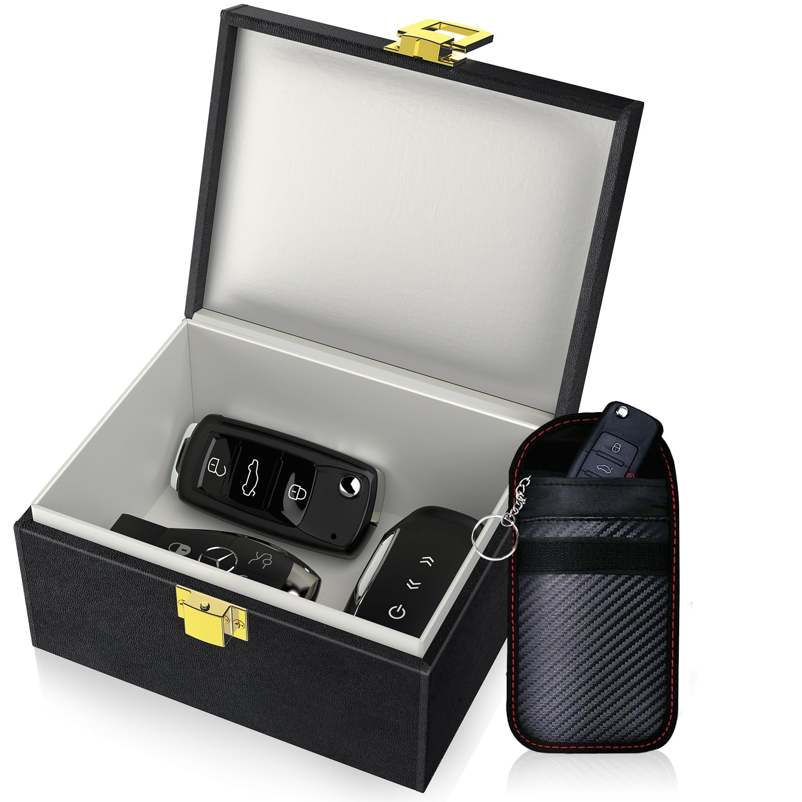 Samfolk Faraday Box with Faraday Bags for Car Keys, Car Key Signal Blocking Box,