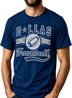 Mens Football Graphic T Shirt Short Sleeve Game Day Sports Tee Casual Top