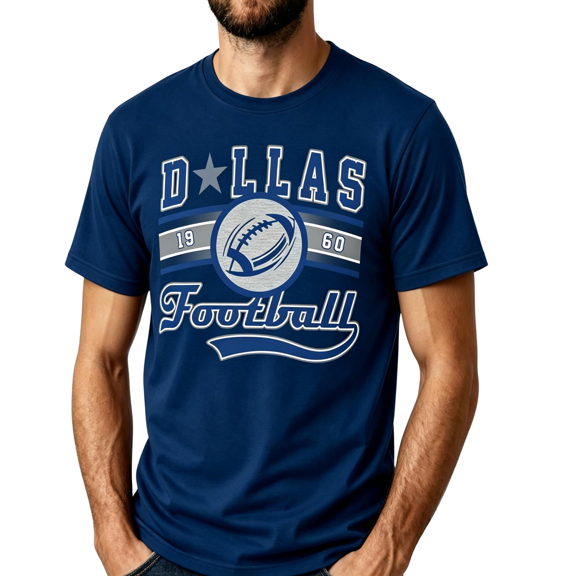 Mens Football Graphic T Shirt Short Sleeve Game Day Sports Tee Casual Top