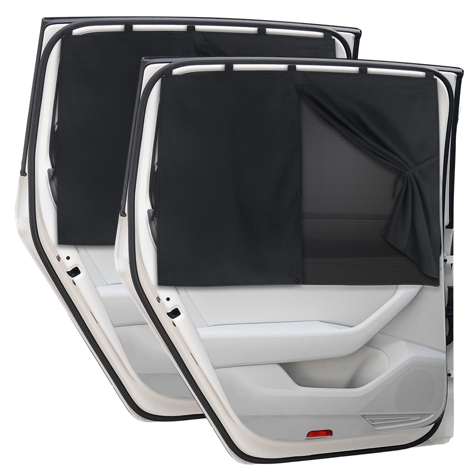 Car Window Shades, 2 PCS Magnetic Double Layer Auto Sun Shade for Side Windows P