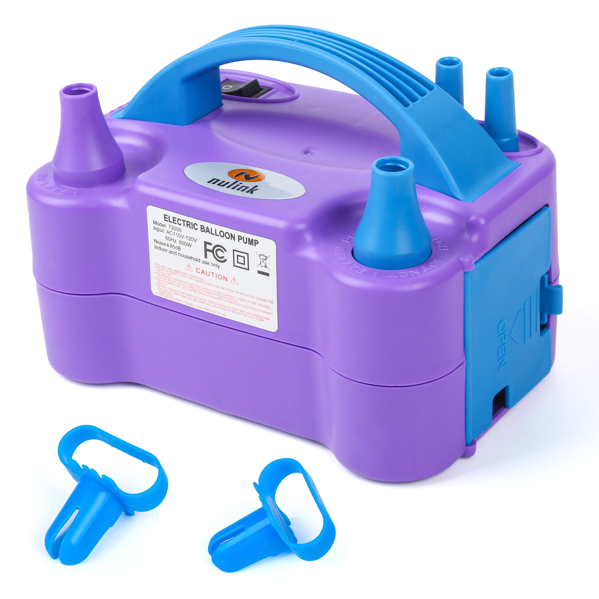 NuLink Balloon Pump Electric Portable Dual Nozzle Air Pump for Balloons Blower P