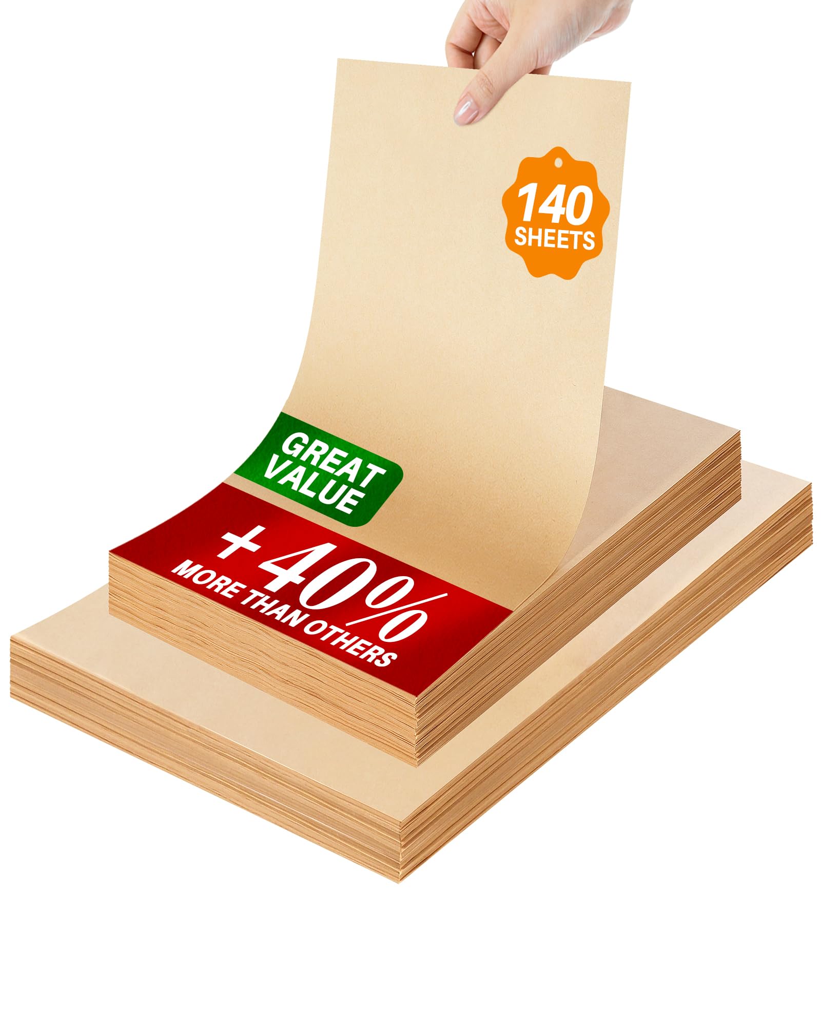140 Parchment Paper Sheets 9x13 Inch | Precut Unbleached Baking Paper Sheets for