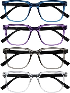OPULIZE LEO RRR55-357C RRR55-357C Reading Glasses - RRRR55-357C - Blue, Purple, Grey, Transparent - Set of 4