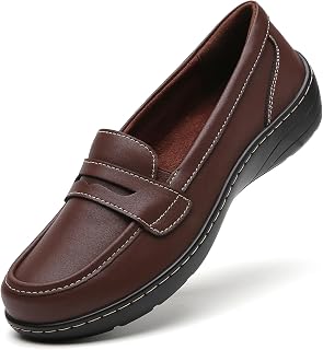 QAE Loafers for Women Comfort Orthopedic Slip On Penny Loafers Women's Flat Shoes for Casual Walking Dress Work Business