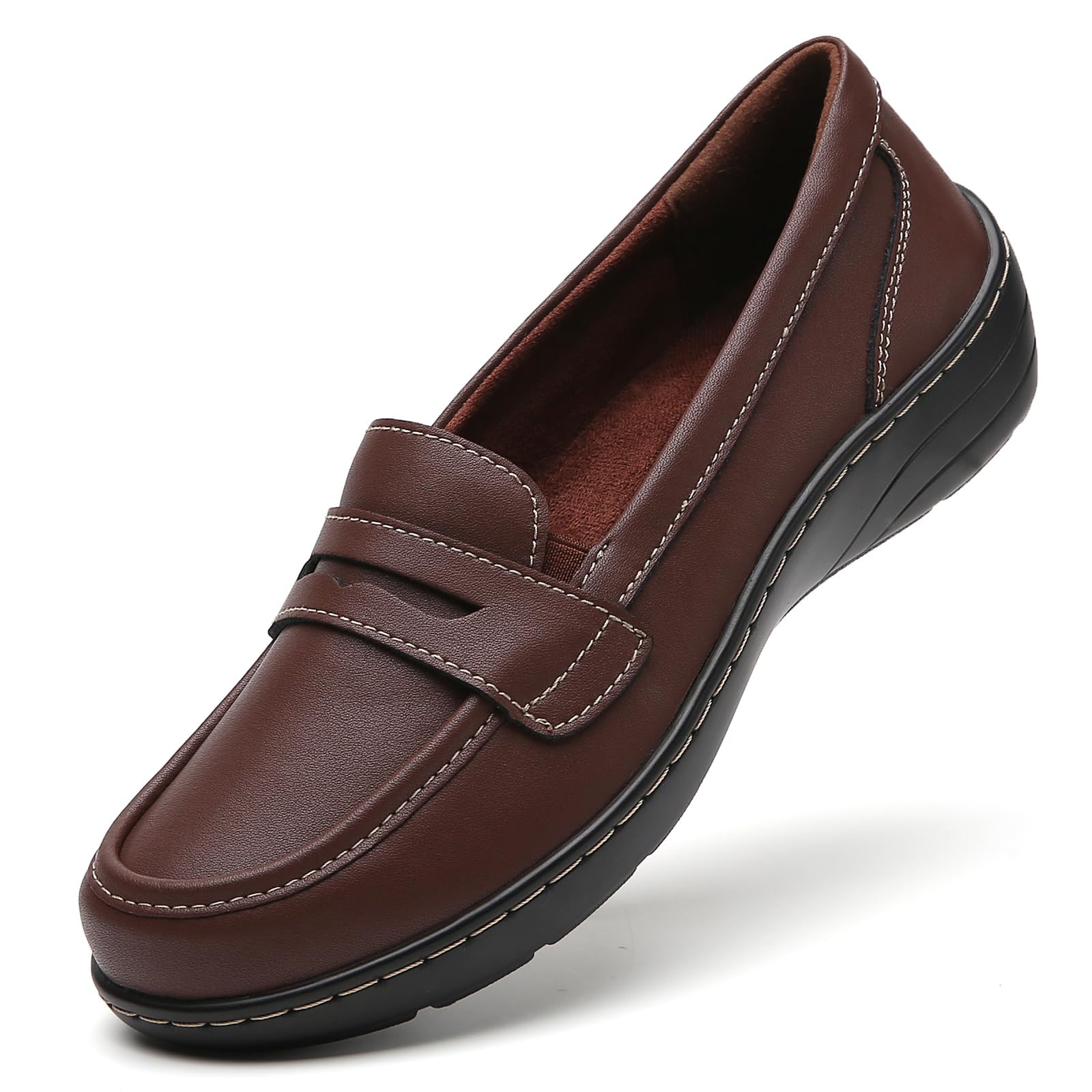 QAE Loafers for Women Comfort Orthopedic Slip On Penny Loafers Women's Flat Shoe