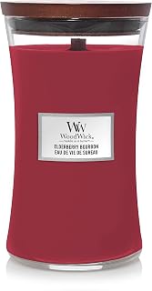 Woodwick Large Hourglass Scented Candle with Crackling Wick, Elderberry Bourbon, Up to 130 Hours Burn Time