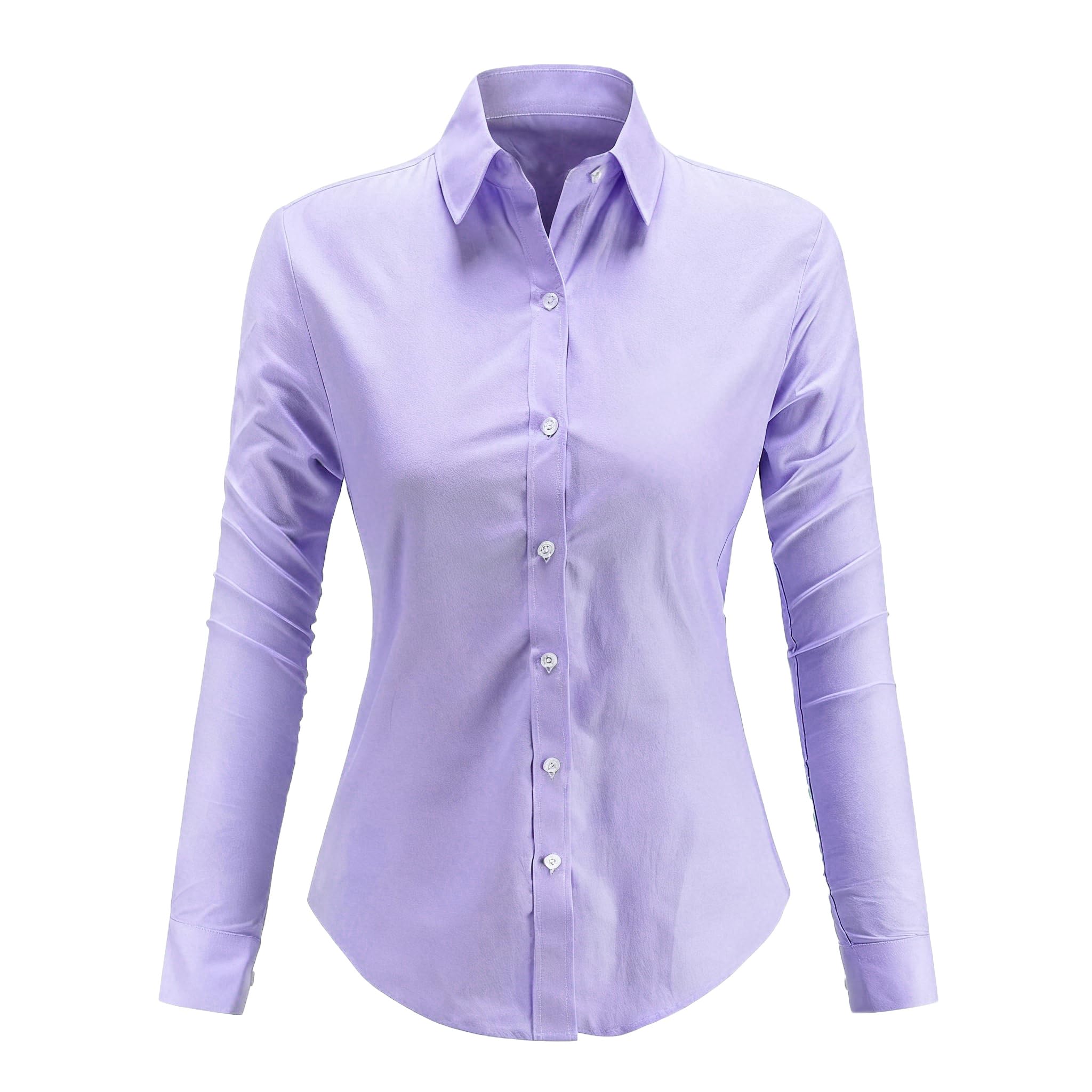 Womens Dress Shirts Oxford Cotton Cloth Button Down Ladies Office Blouse