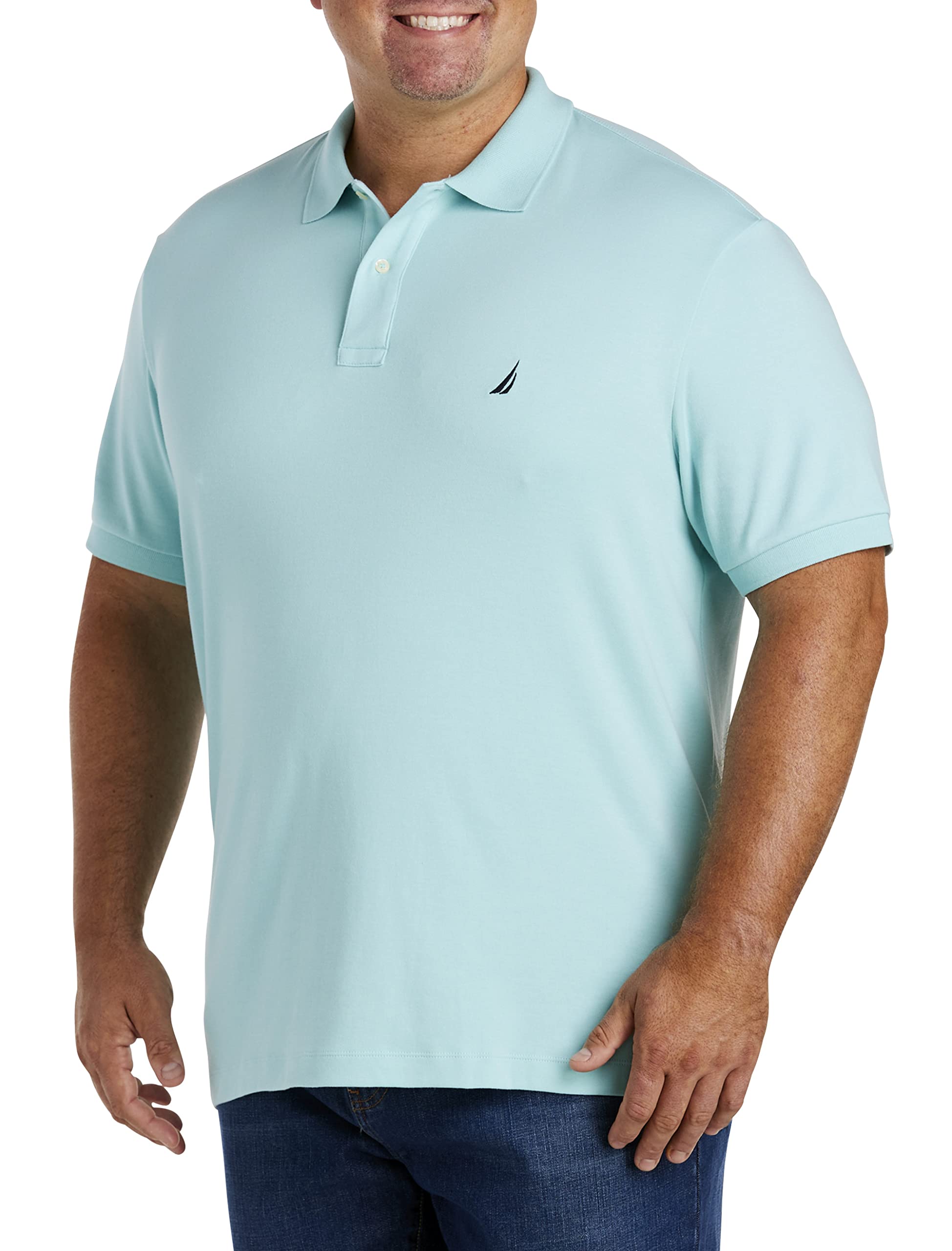 Nautica Men's Short-Sleeved Polo Shirt with Double Pointed Collar