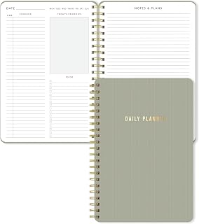 Sweetzer&Orange Daily Planner Notebook – Undated Two-Page Daily Layout with Hourly Schedule, To-Do List, Priorities, and Notes – 6.5" x 9.5" Spiral Bound Productivity Organizer – 160 Pages