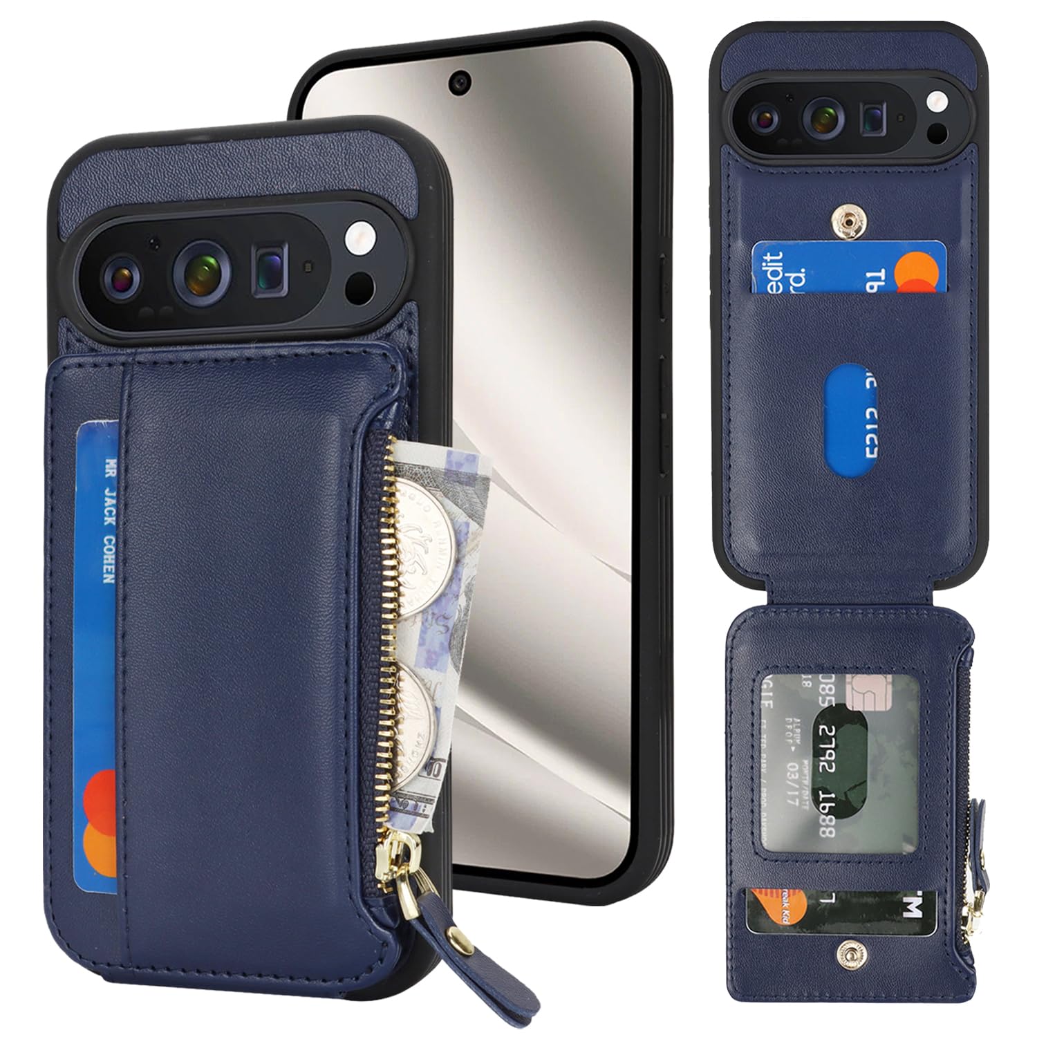 Cavor for Google Pixel 10/Pixel 10 Pro Case Wallet, Blue