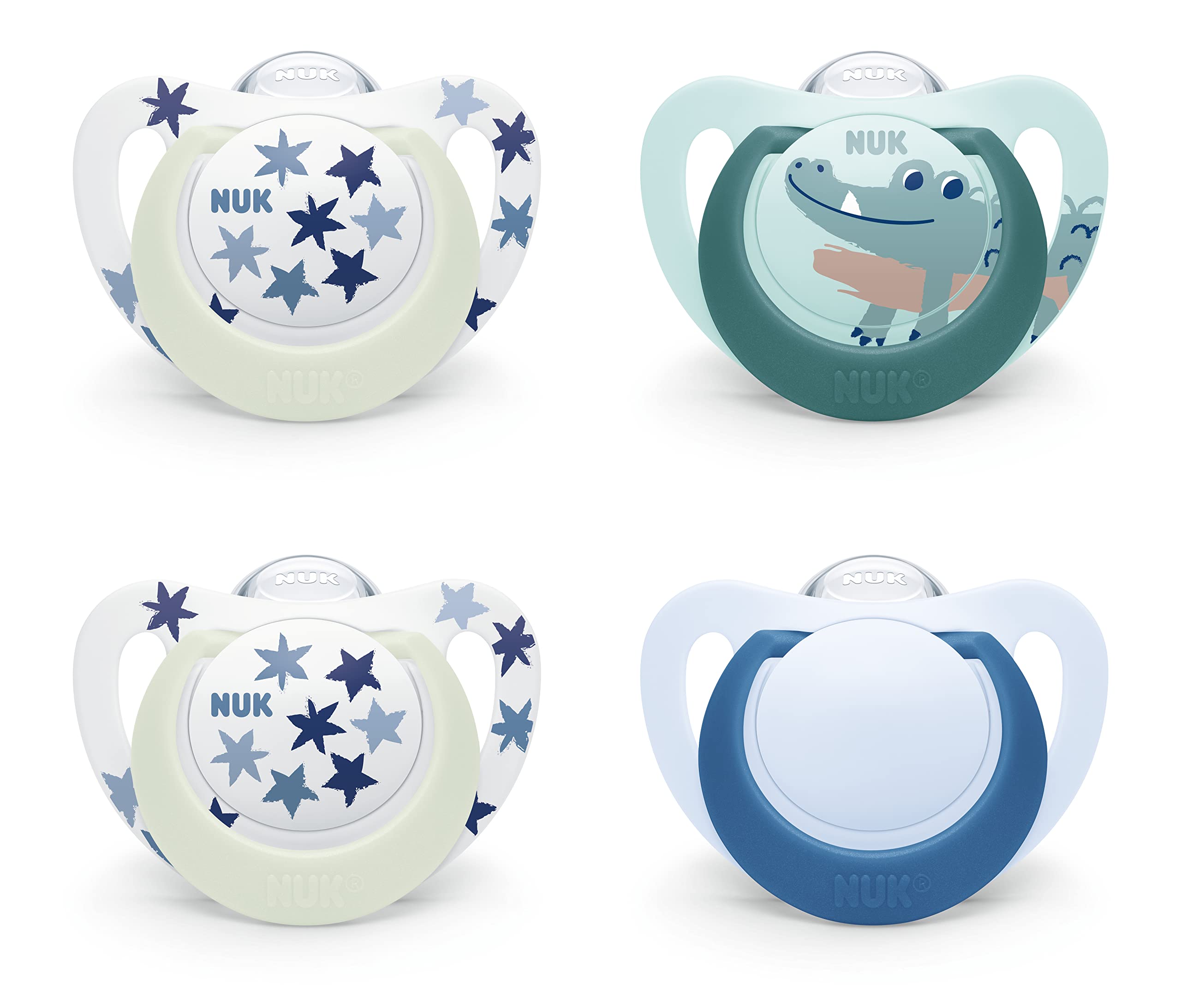 NUK Star Day & Night Baby Dummy | 18-36 Months | Soothes 99% of Babies | Silicon
